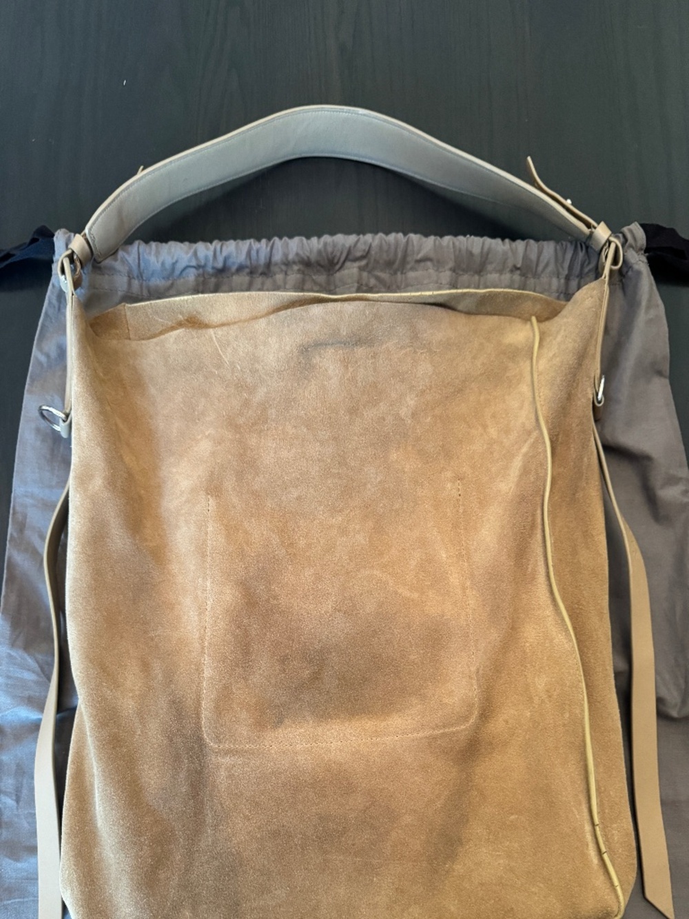 ALLSAINTS Paradise North South Suede Tote (TAN) - Picture 6 of 12